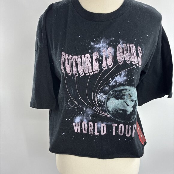 Grayson Threads Womens Size XS Black Graphic T Shirt Future Is Ours World Tour - Picture 2 of 5